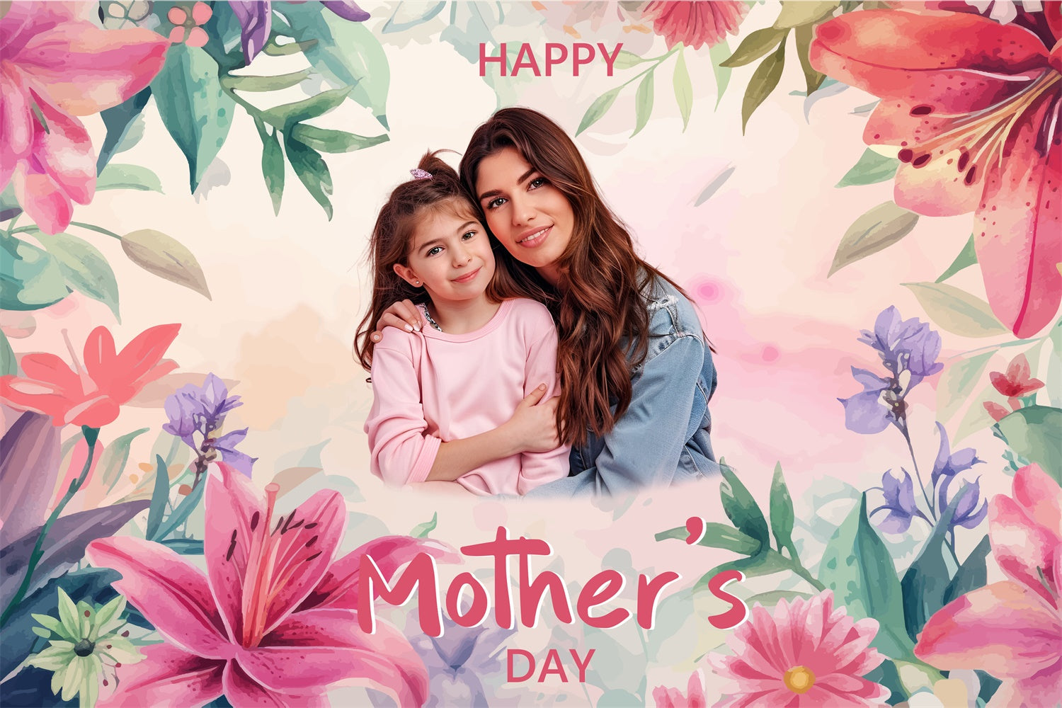Mothers Day Backdrops Dreamy Pastel Floral Personalized Backdrop UK BRP3-169