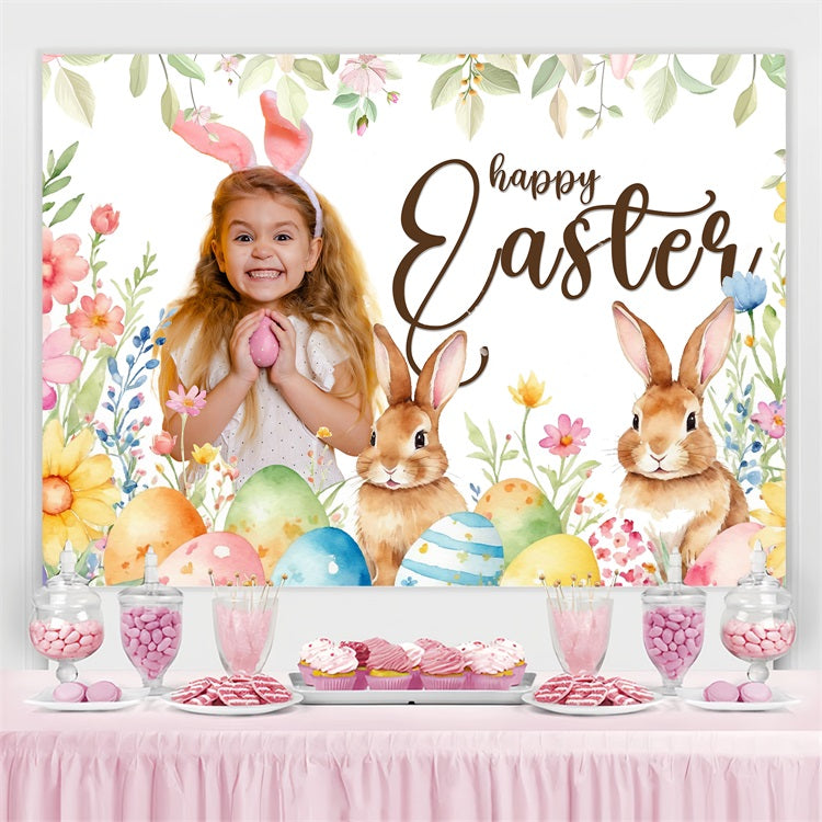 Easter Egg Backdrop Floral Egg Hunt Customized Backdrop UK BRP3-178