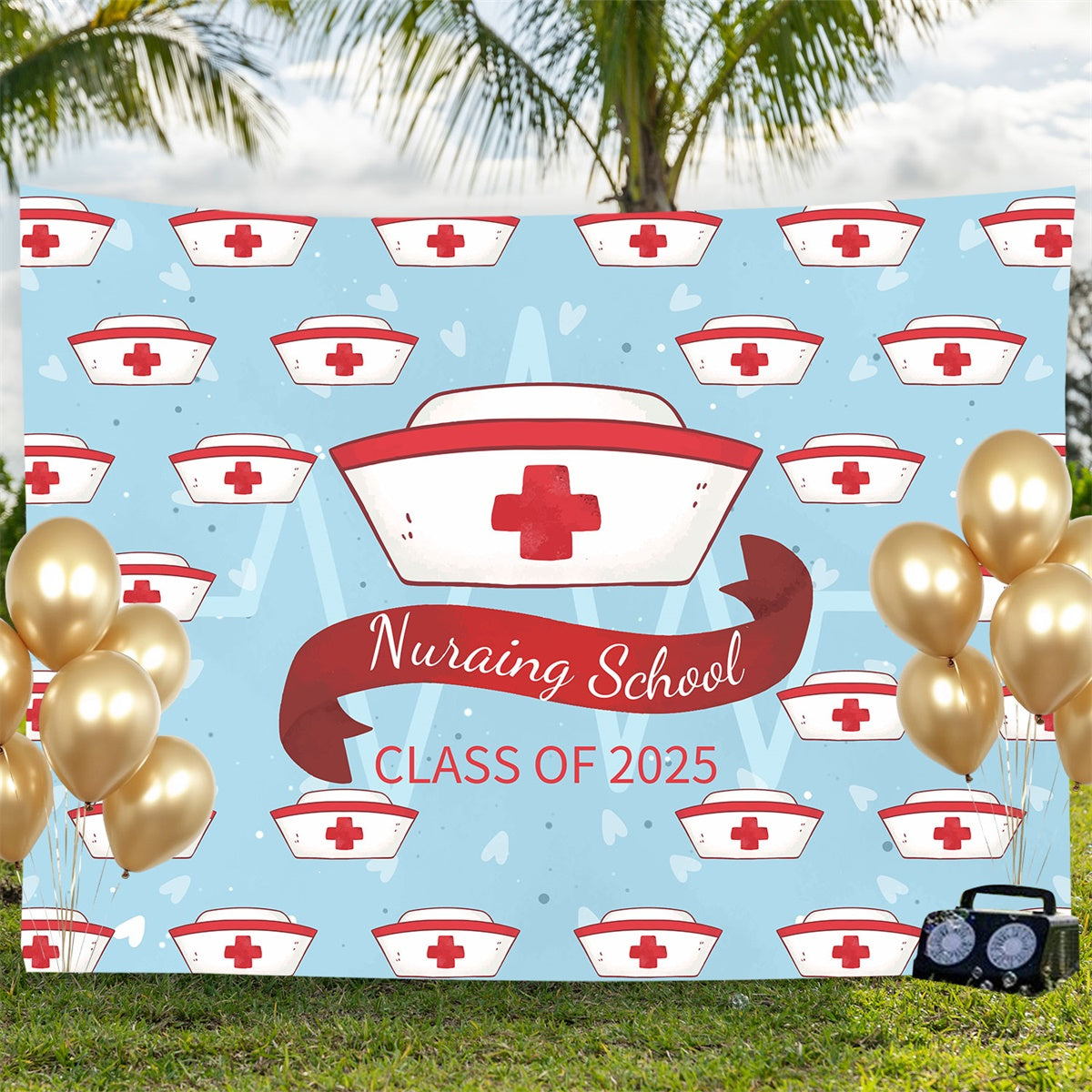 Customized Graduation Backdrop Nursing School Graduation Party Backdrop UK BRP3-18