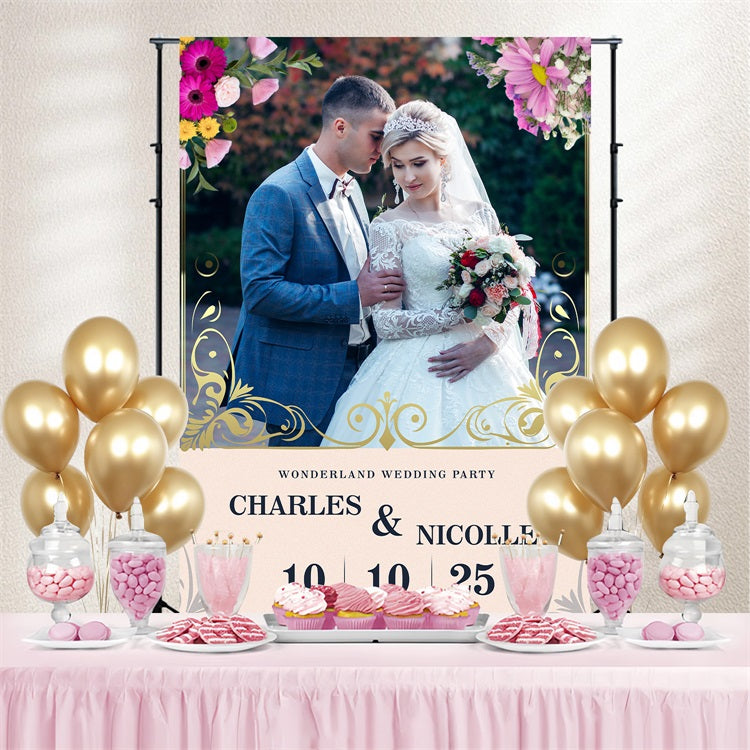 Backdrops For Weddings Floral Wonderland Party Customized Backdrop UK BRP3-194