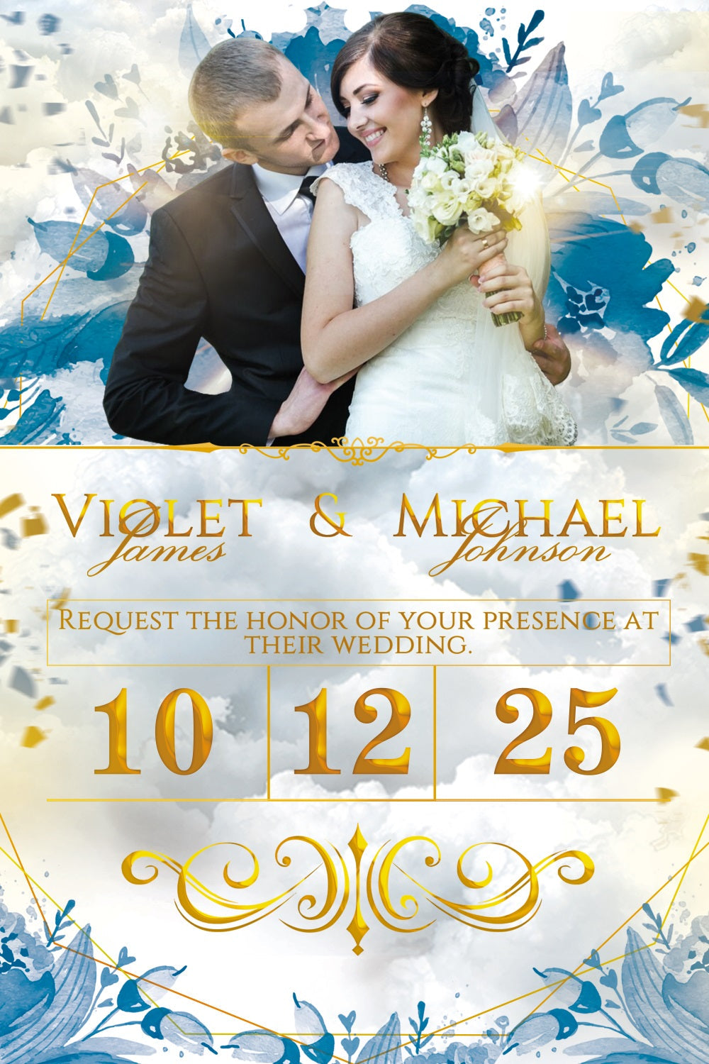 Wedding Photo Backdrop Ideas Clouds Floral Dream Personalised Backdrop UK BRP3-199