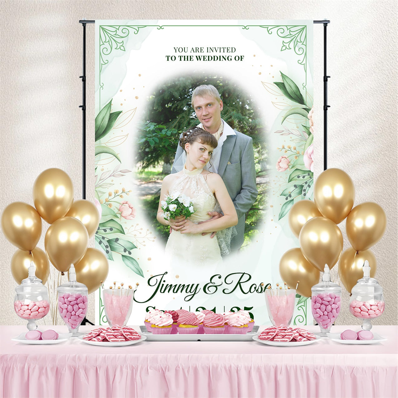 Wedding Backdrops Greenery Floral Custom Backdrop UK BRP3-211