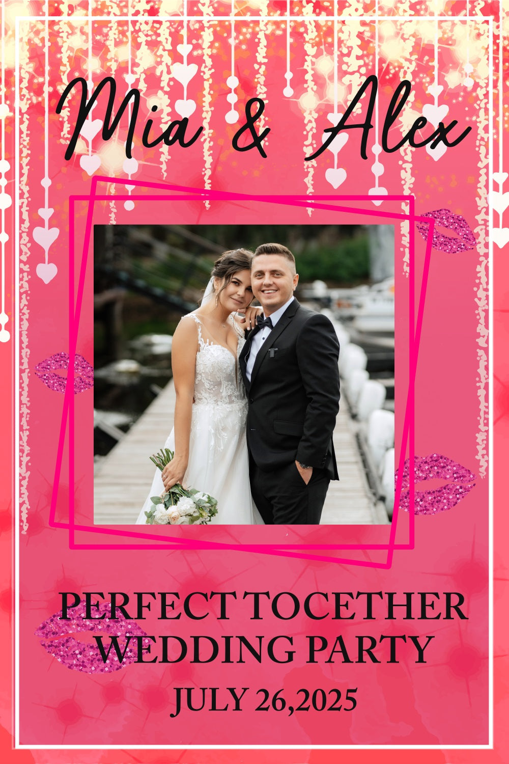 Wedding Backdrops Pink Glitter Customized Backdrop UK BRP3-225