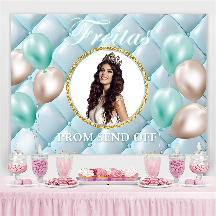 Prom Backdrop Blue Quilted Balloon Customized Party Graduation Backdrop UK BRP3-229