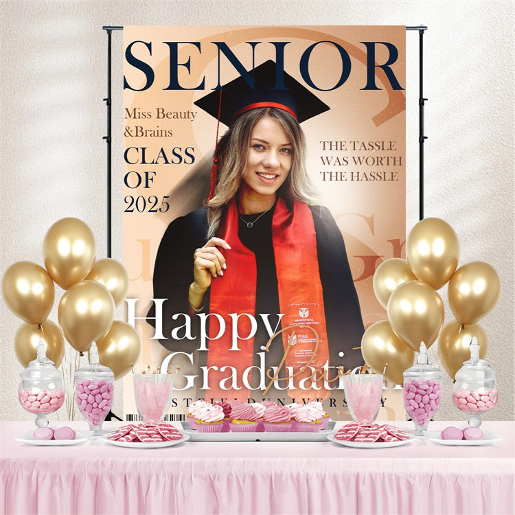 Graduated Backdrop Beauty Brains Custom Party Graduation Backdrop UK BRP3-239