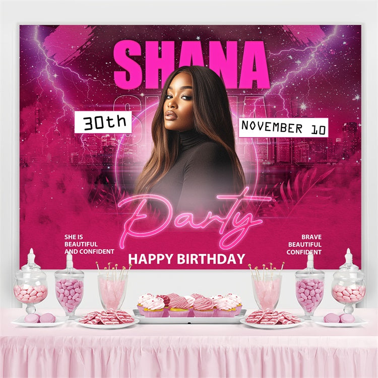 Custom Made Birthday Backdrops Glamorous 30th Urban Style Backdrop UK BRP3-253