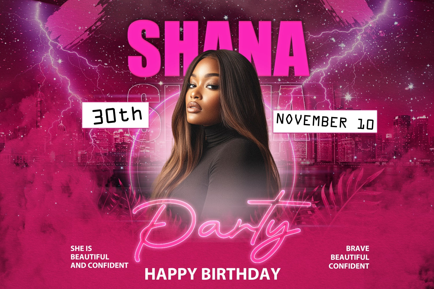 Custom Made Birthday Backdrops Glamorous 30th Urban Style Backdrop UK BRP3-253