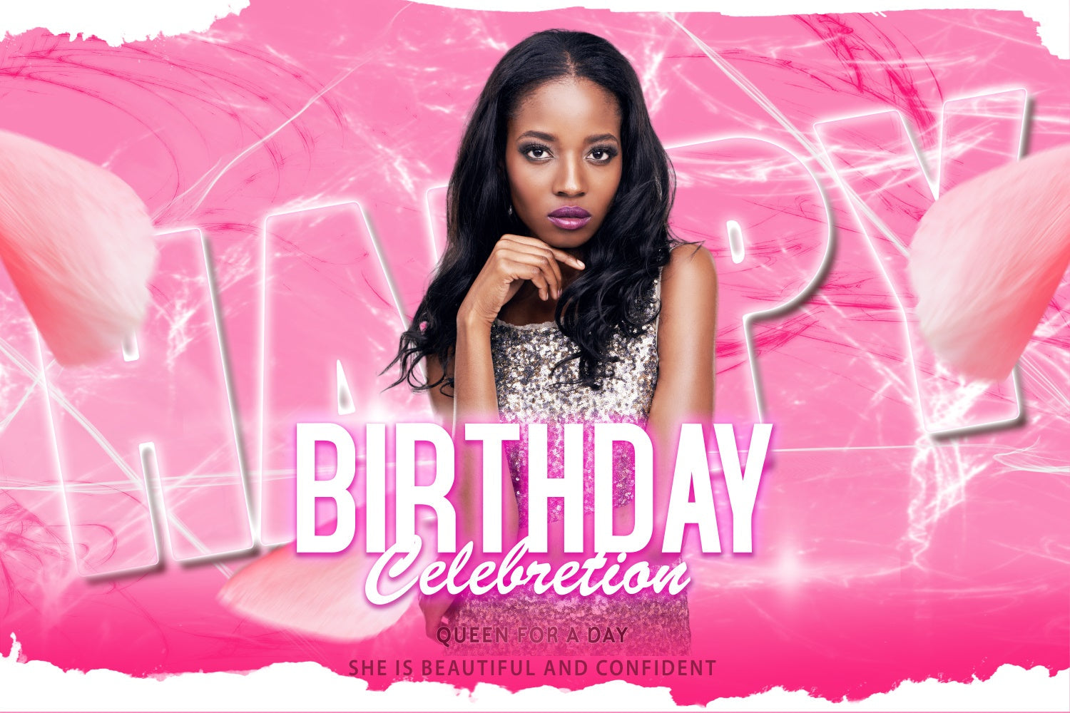 Personalized Backdrop For Birthday Bold Pink Sparkle Backdrop UK BRP3-255