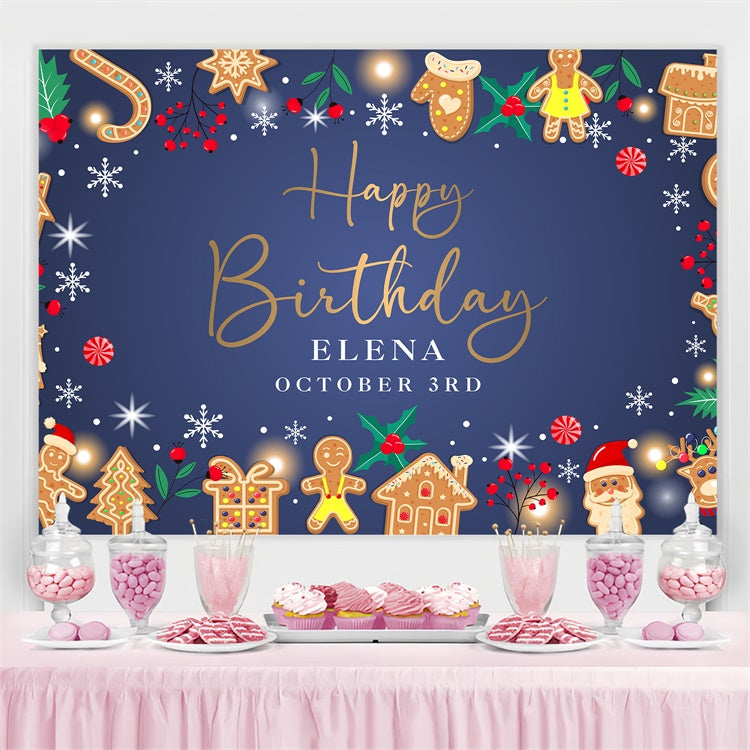 Personalized Birthday Backdrops Christmas Cookie Style Backdrop UK BRP3-267
