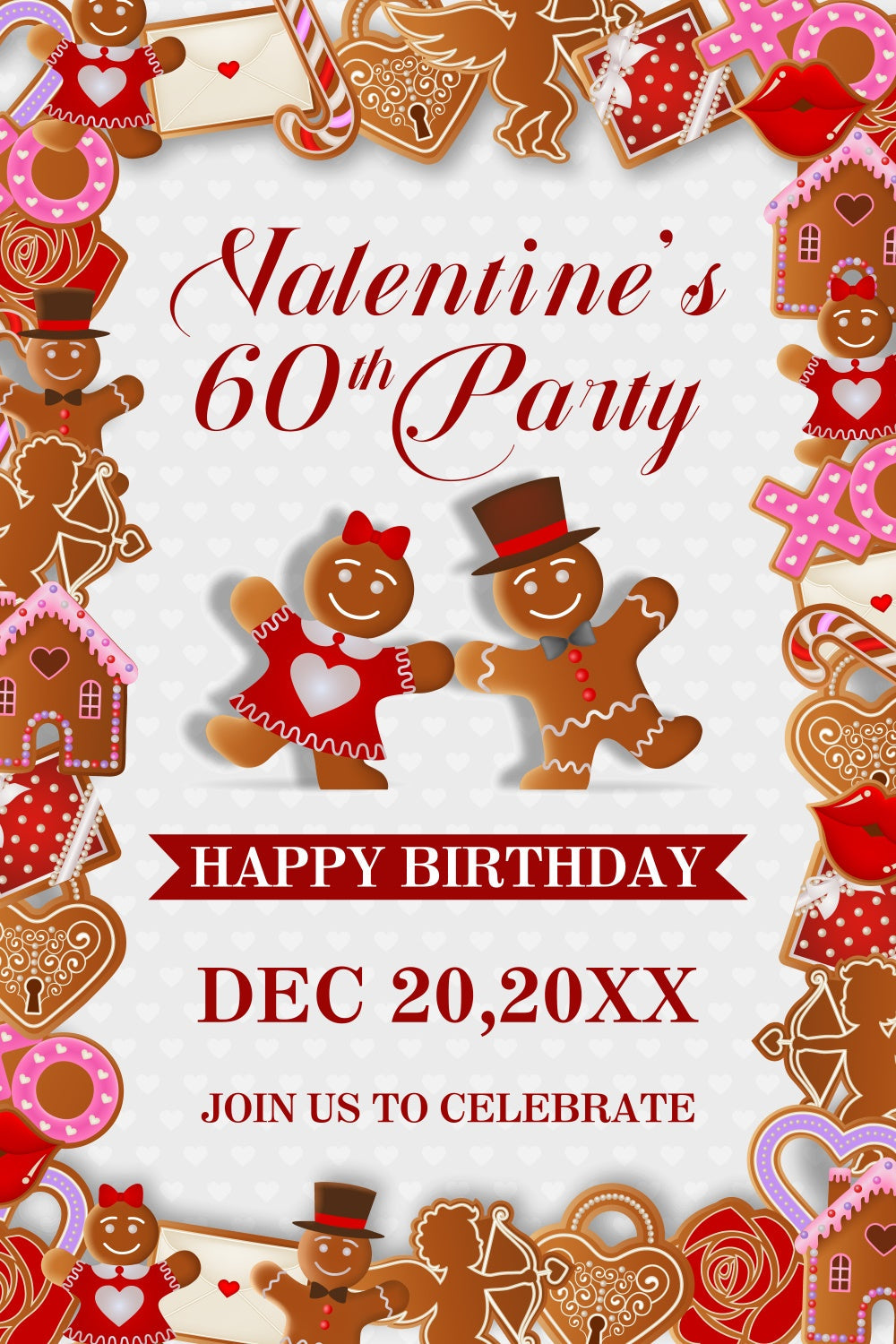 Custom Made Birthday Backdrops Romantic Cookie Party Theme Backdrop UK BRP3-268