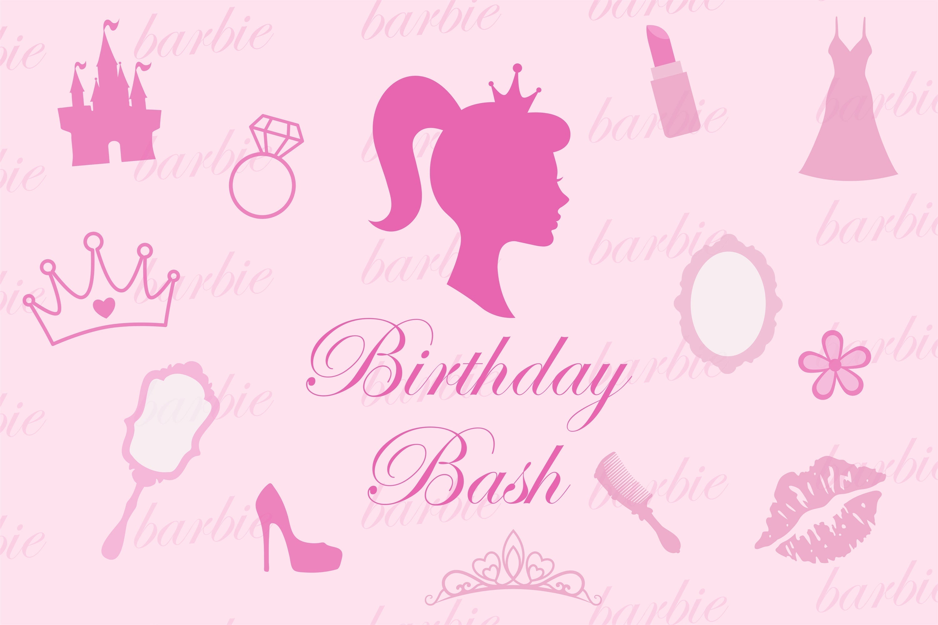 Birthday Backdrop Personalized Glam Pink Girl Party Backdrop UK BRP3-48