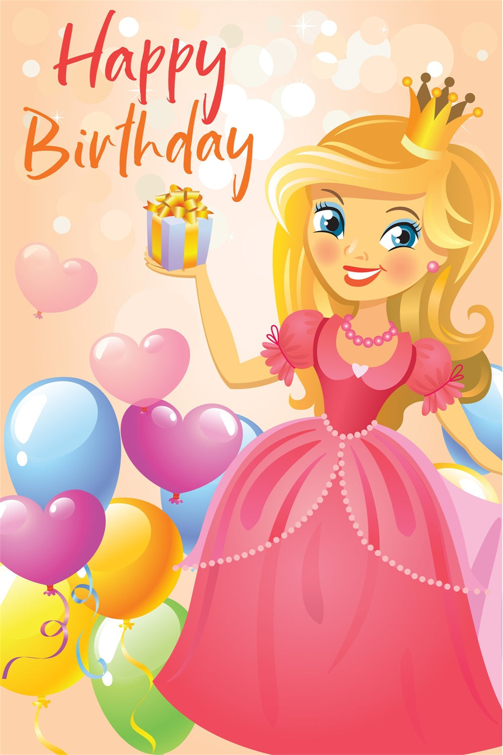 Customize Backdrop For Birthday Princess Glam Balloon Backdrop UK BRP3-49