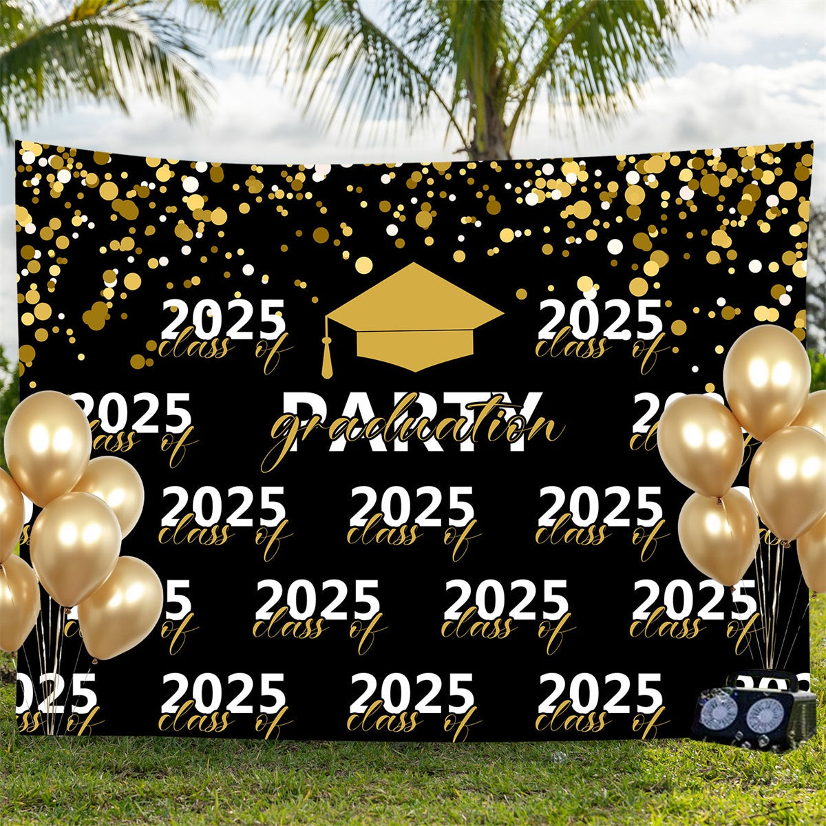 Customized Graduation Backdrop Shining Gold Graduation Party Backdrop UK BRP3-5