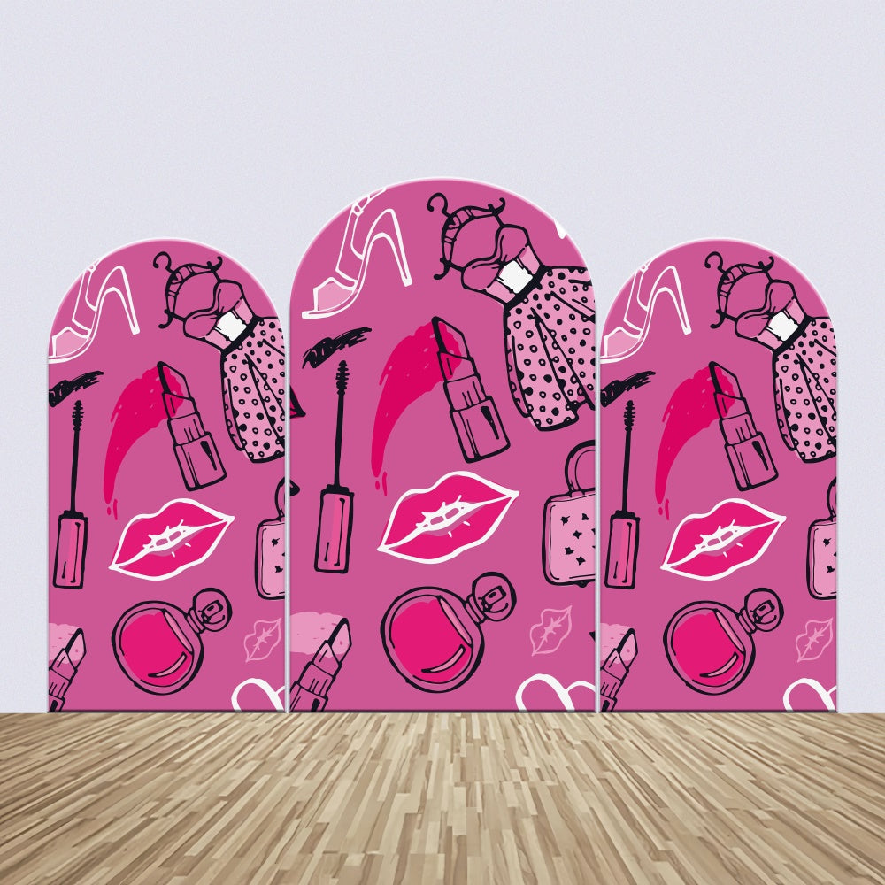 Custom Backdrop Birthday Elegant Fashion Pink Arch Backdrop Kit UK BRP3-51