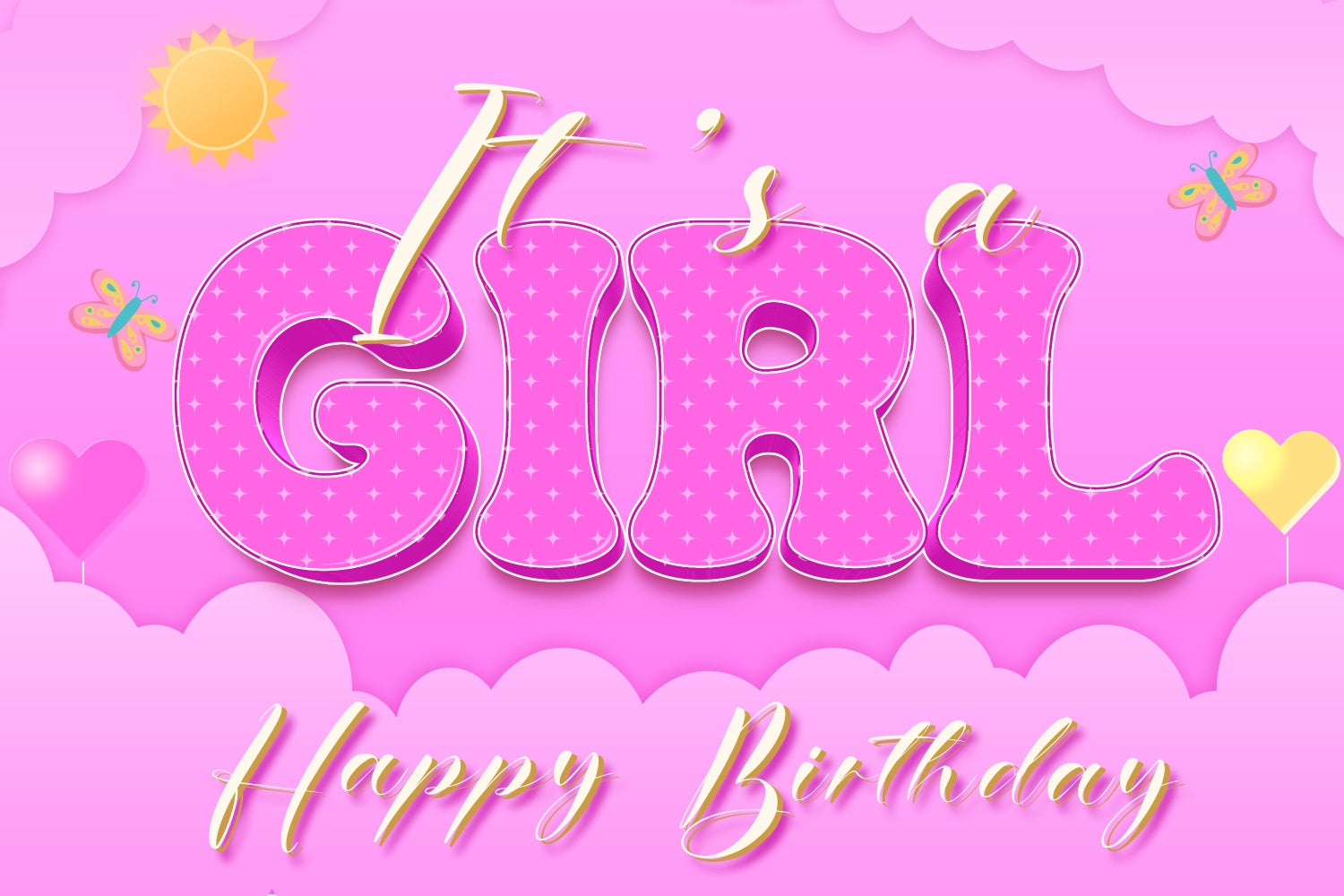 Custom Made Birthday Backdrops Shiny Pink Celebration Backdrop UK BRP3-53