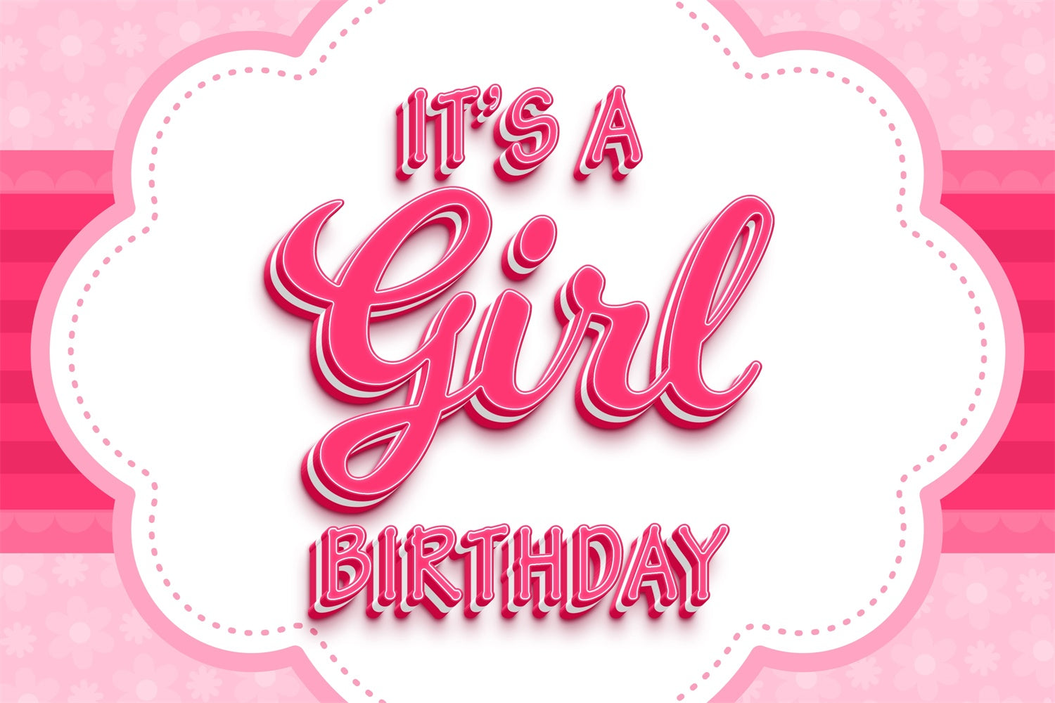 Personalized Backdrop For Birthday Romantic Pink Theme Backdrop UK BRP3-54