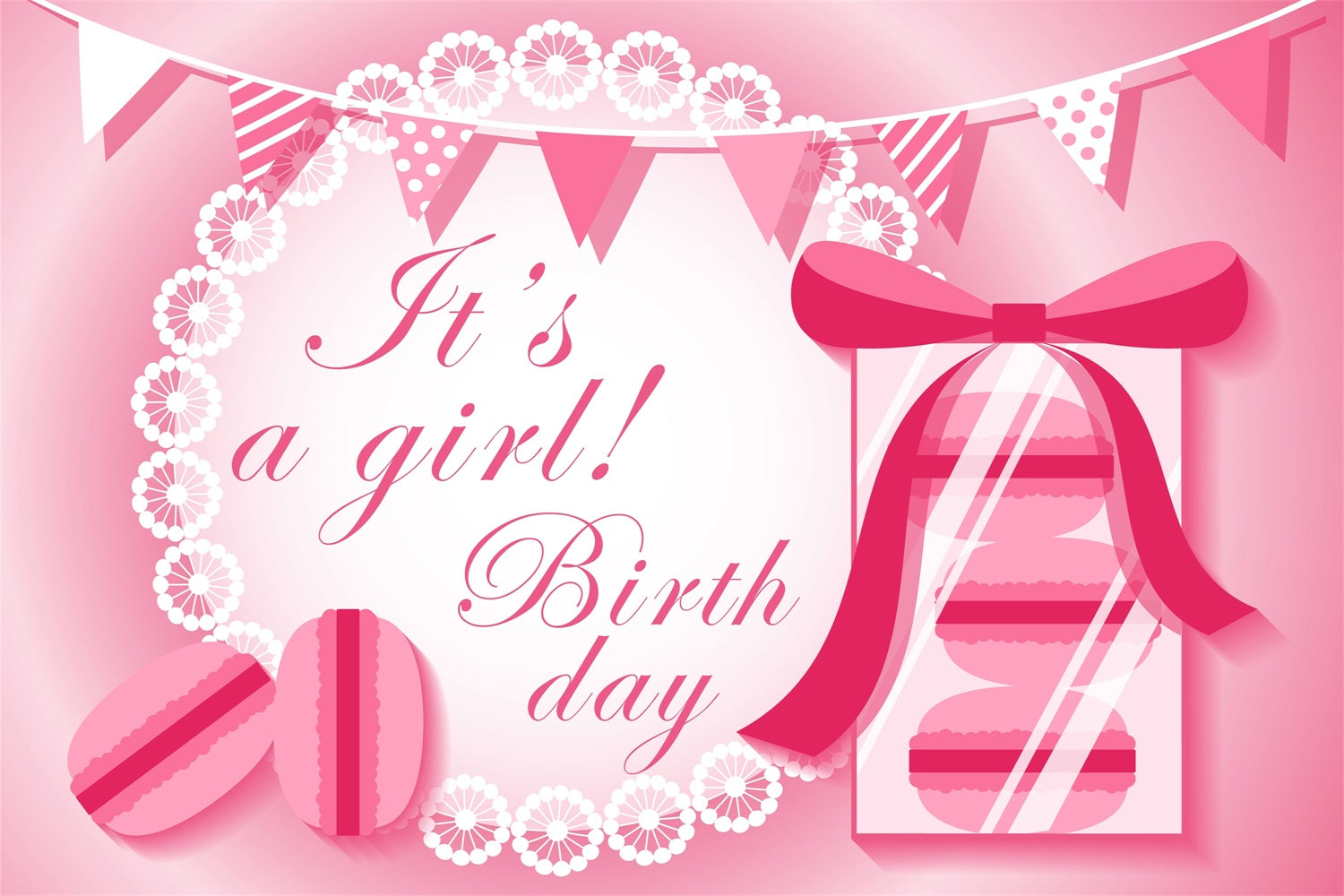 Custom Birthday Party Backdrop Butterfly Bow Sweet Backdrop UK BRP3-55