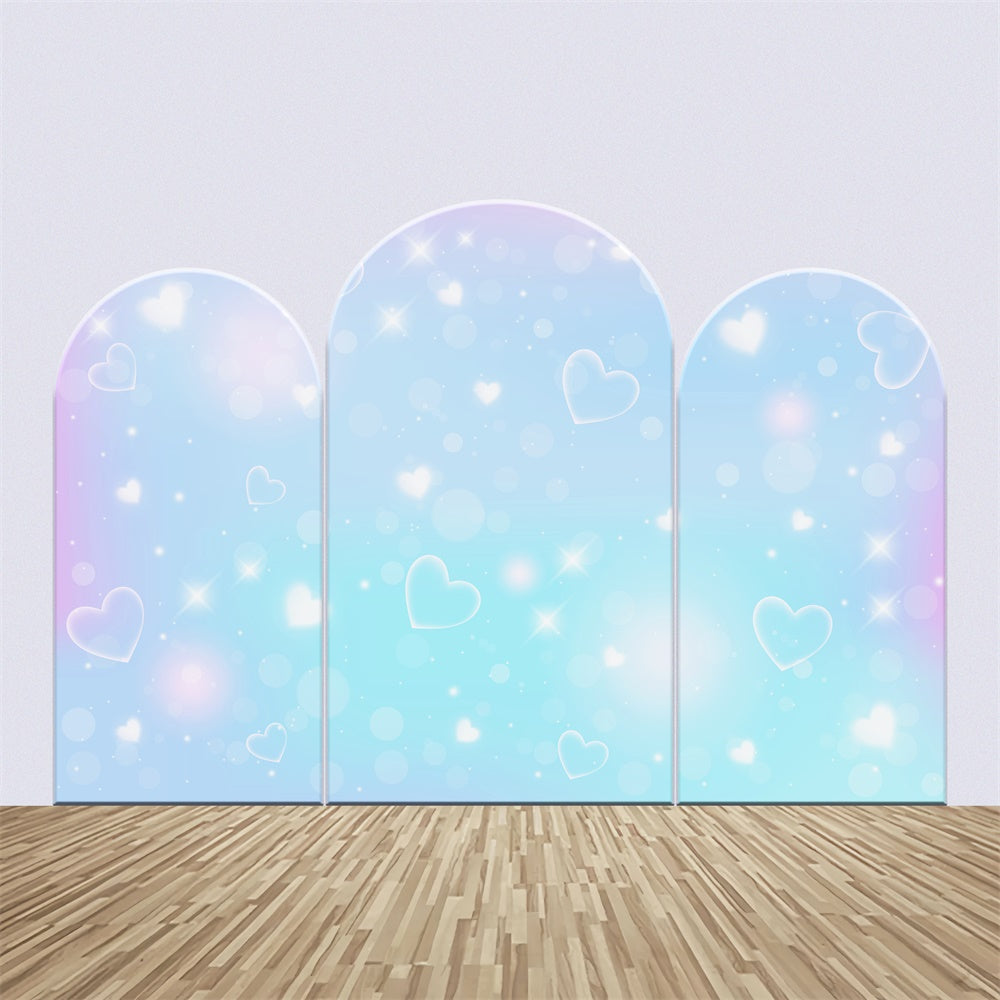 Birthday Backdrop Custom Twinkling Blue Heart Arch Backdrop Kit UK BRP3-65