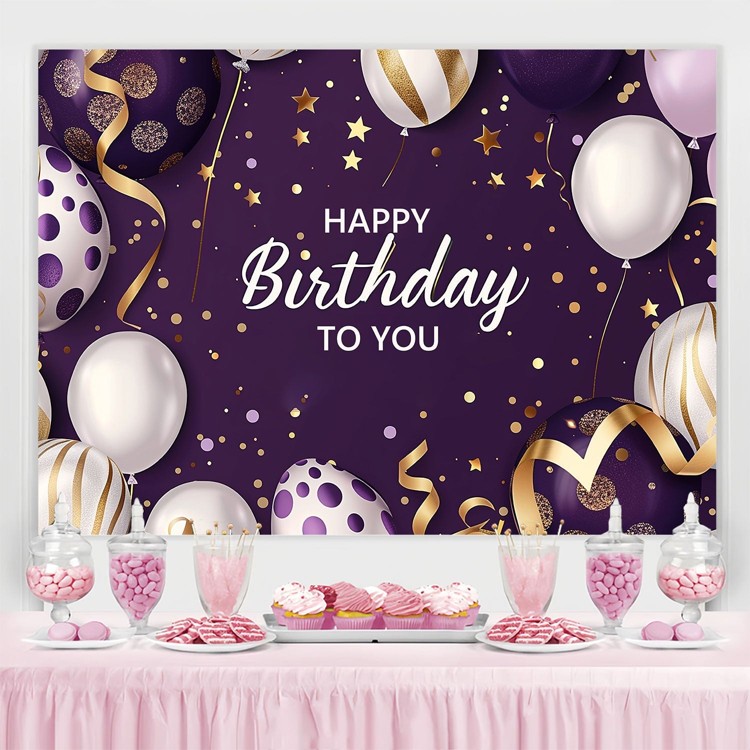 Custom Made Birthday Backdrops Elegant Balloons Glam Backdrop UK BRP3-67