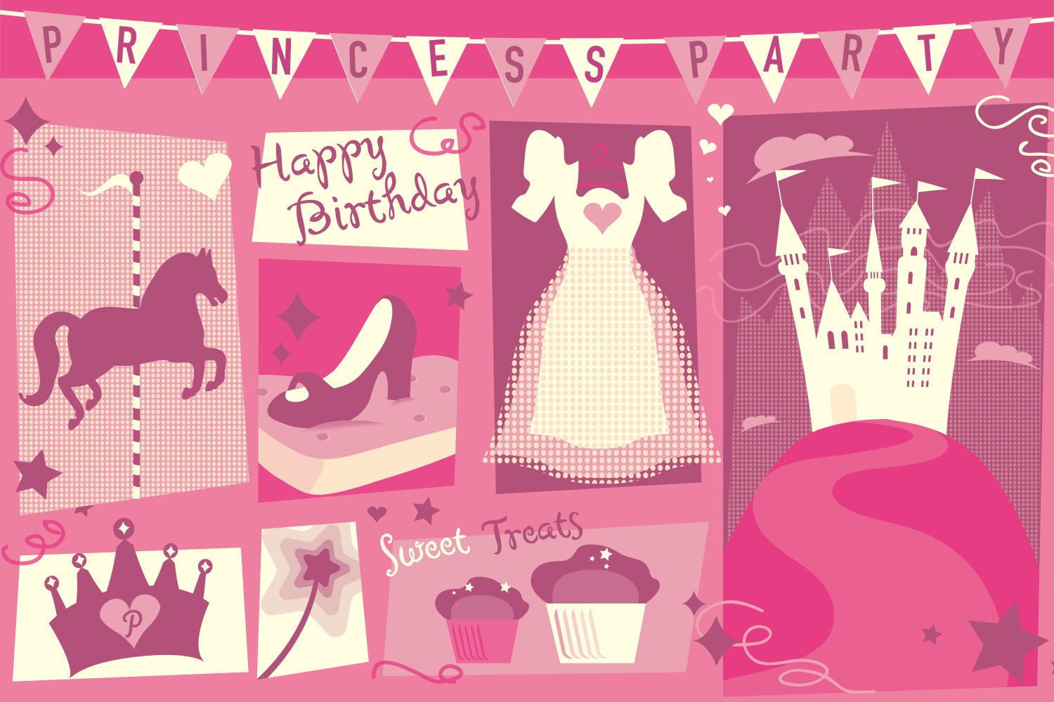 Customize Birthday Backdrop Elegant Pink Celebration Backdrop UK BRP3-81