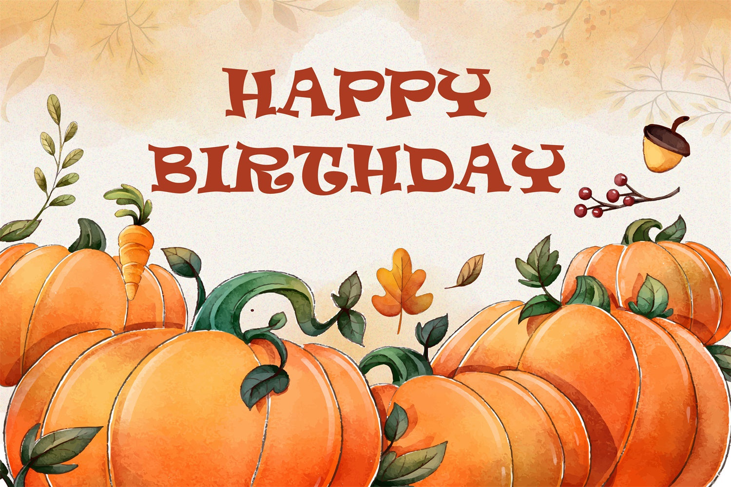 Birthday Backdrop Personalized Rustic Pumpkin Harvest Backdrop UK BRP3-87