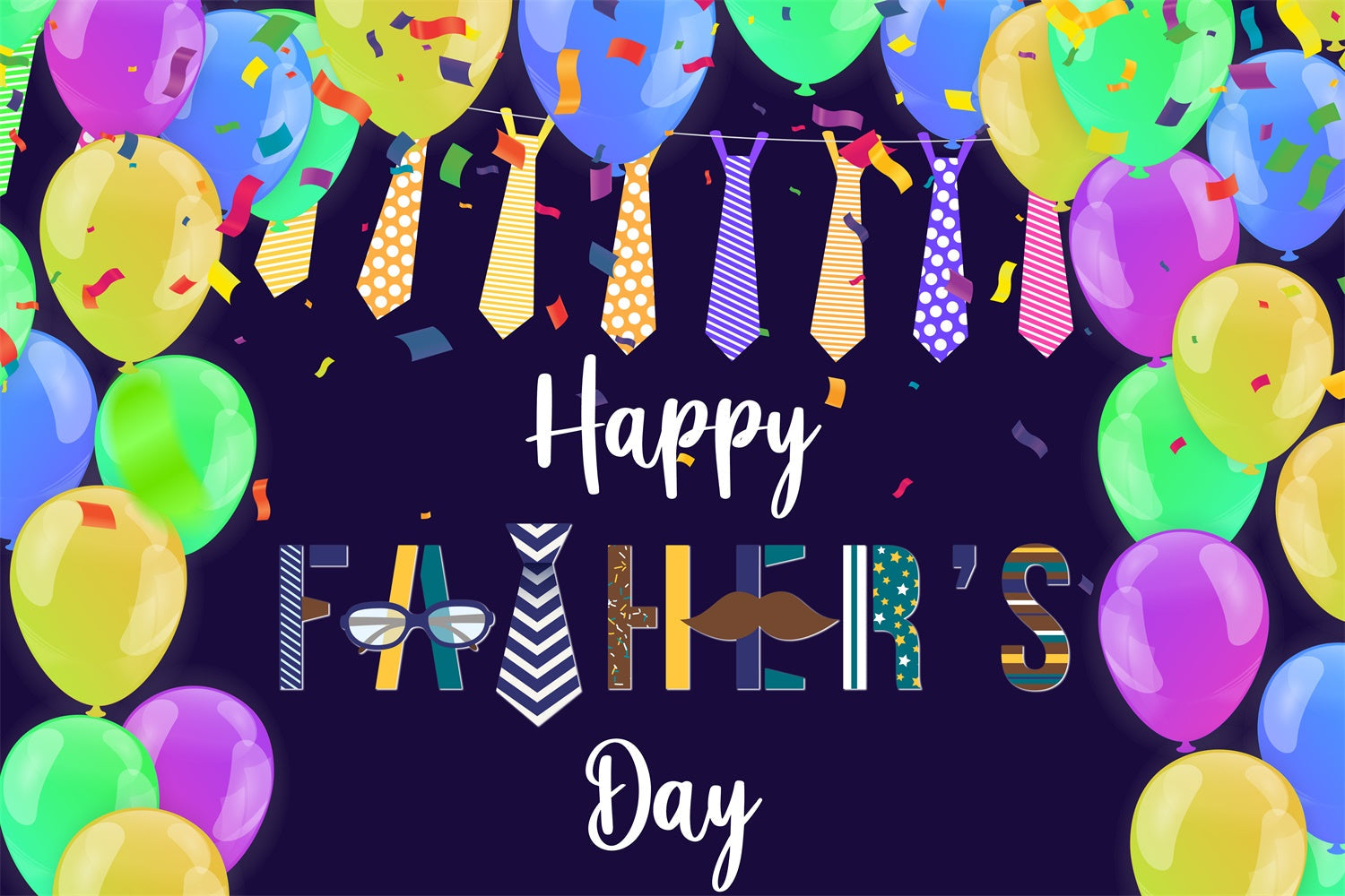 Backdrop For Fathers Day Confetti Colorful Balloon Backdrop UK BRP4-100