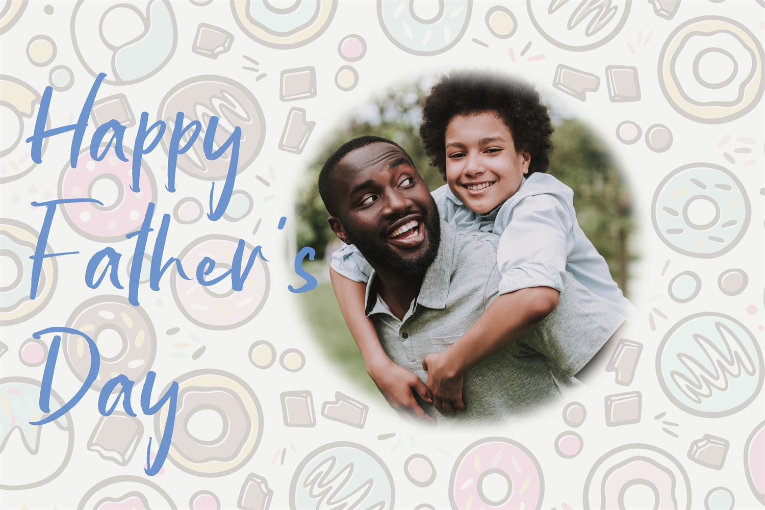 Father's Day Backdrop Doodle Donuts Happy Personalized Backdrop UK BRP4-103