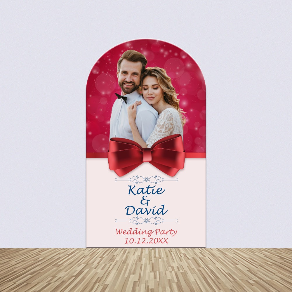 Wedding Backdrops Red Bow Sparkle Personalised Arch Backdrop Kit UK BRP4-117
