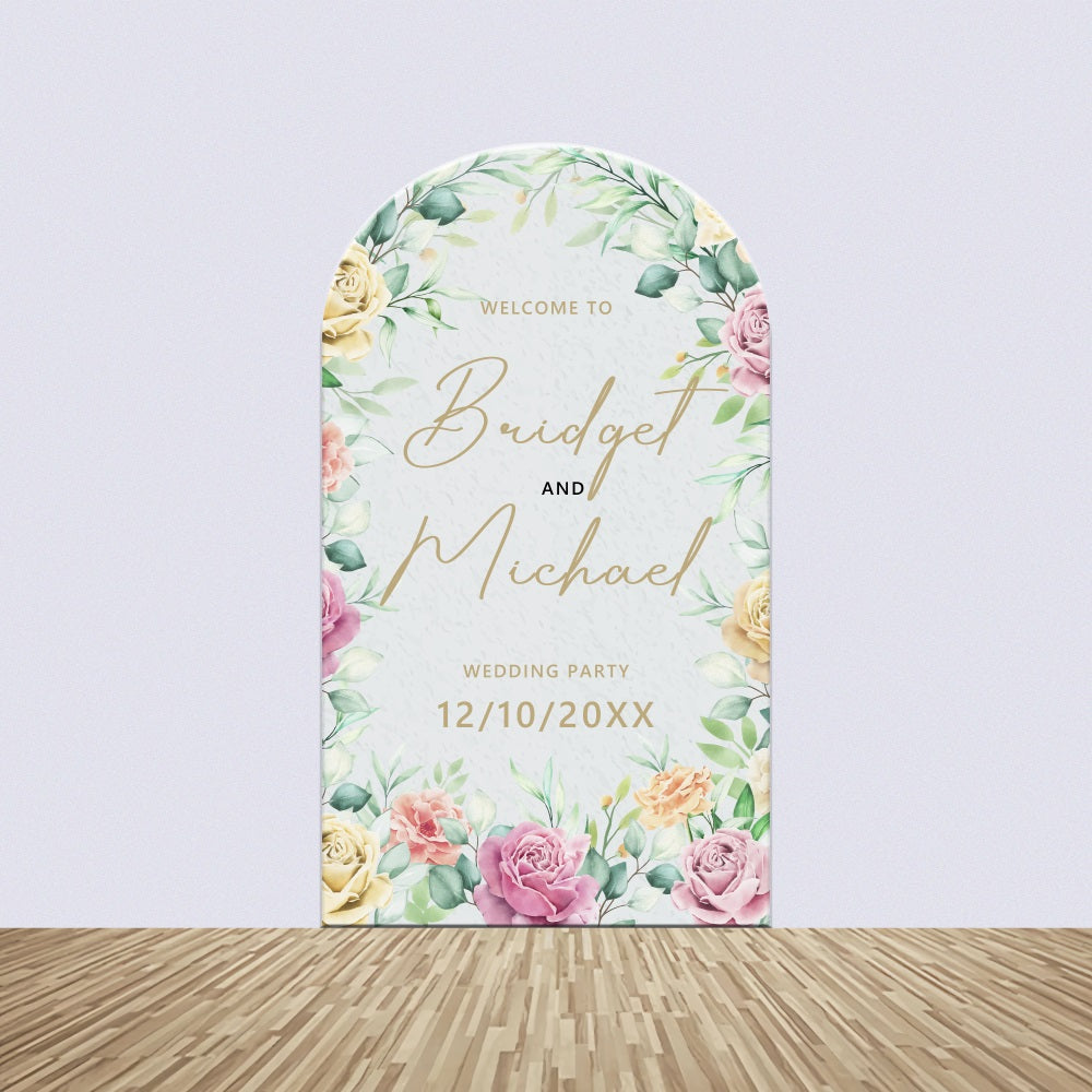 Wedding Backdrop Ideas Romantic Floral Custom Arch Backdrop Kit UK BRP4-121