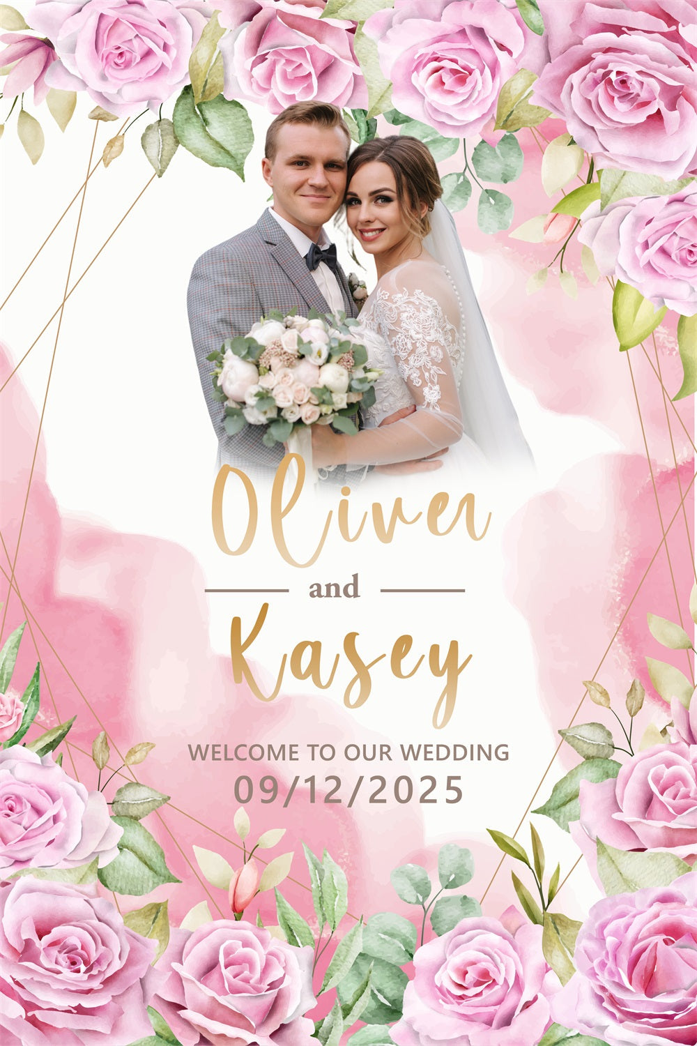 Backdrops For Wedding Blush Pink Rose Customized Backdrop UK BRP4-129