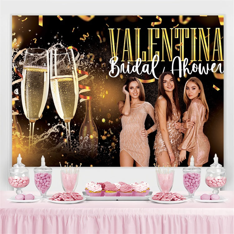 Bridal Shower Backdrop Sparkling Champagne Night Custom Backdrop UK BRP4-135