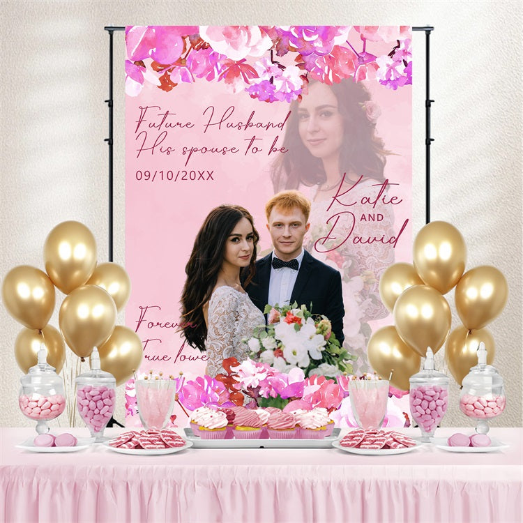 Wedding Ceremony Backdrop Floral Love Story Customized Backdrop UK BRP4-142