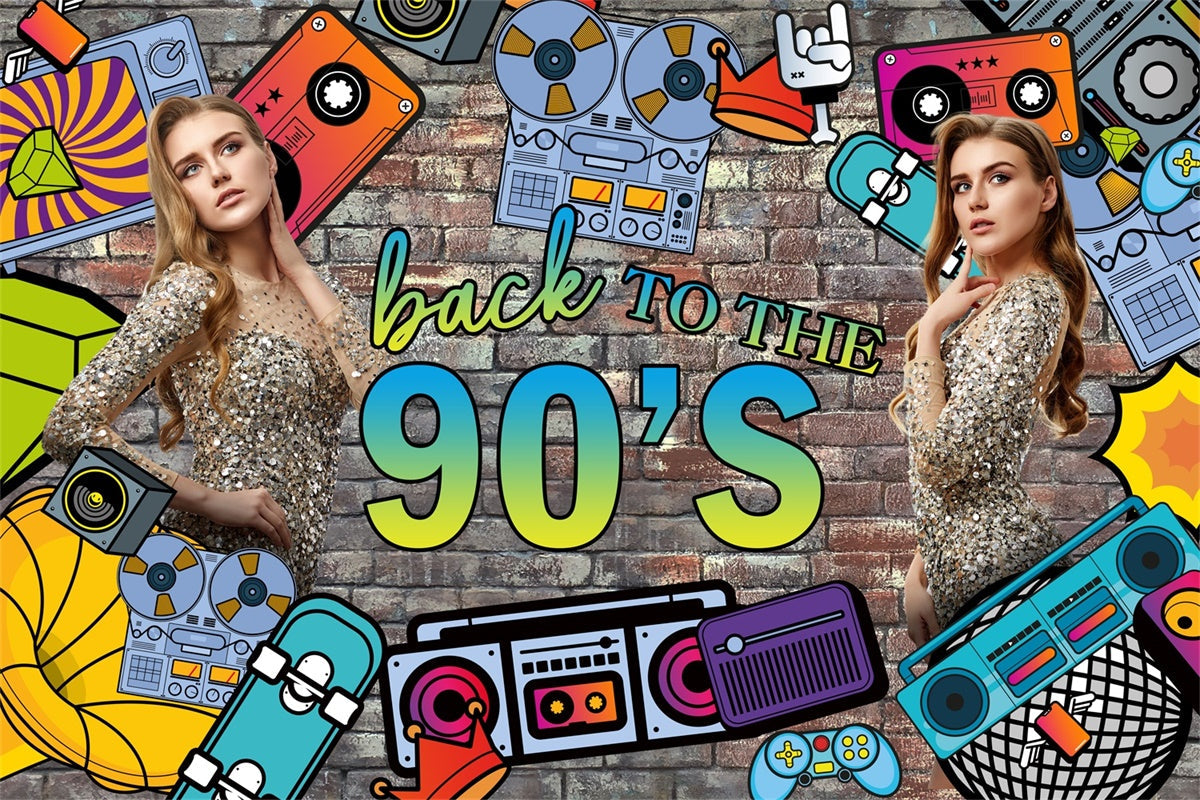 Dance Party Backdrops 90s Graffiti Brick Wall Custom Backdrop UK BRP4-187