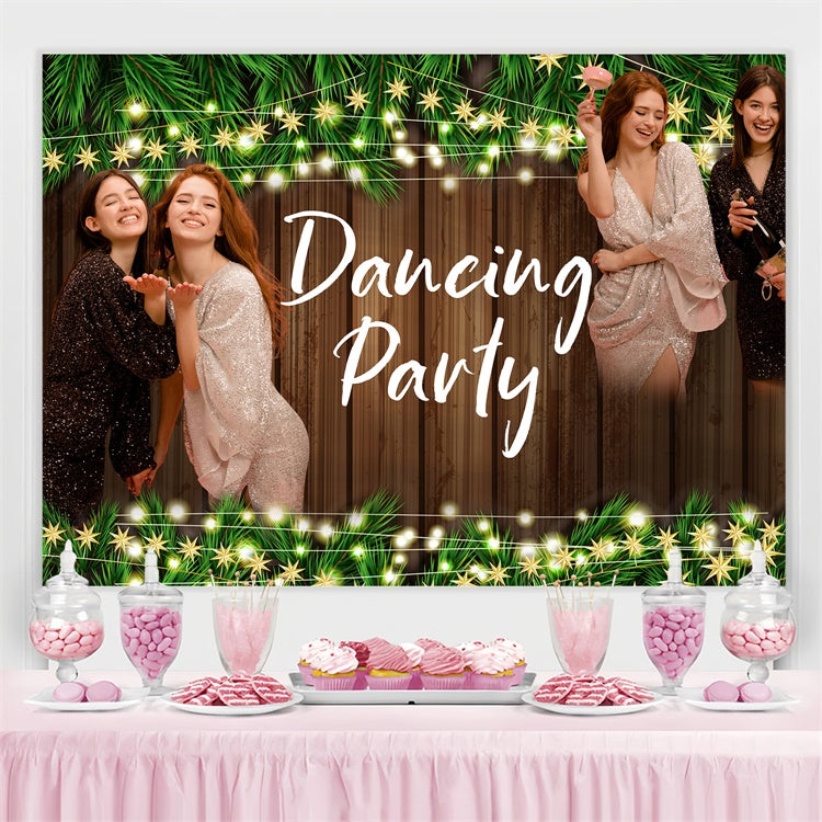 Dance Party Backdrops Wood Wall String Lights Personalized Backdrop UK BRP4-201