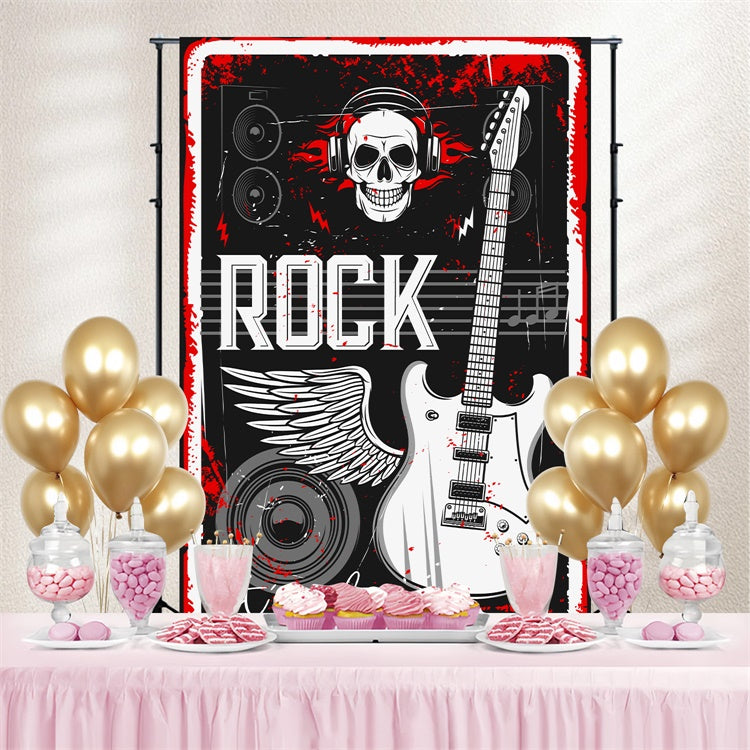 Dance Party Backdrops Rock Vibes Electric Guitar Custom Backdrop UK BRP4-202