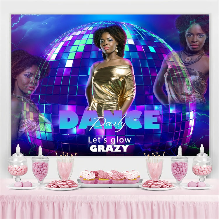 Dance Photo Backdrops Disco Ball Vibrant Lights Custom Backdrop UK BRP4-203