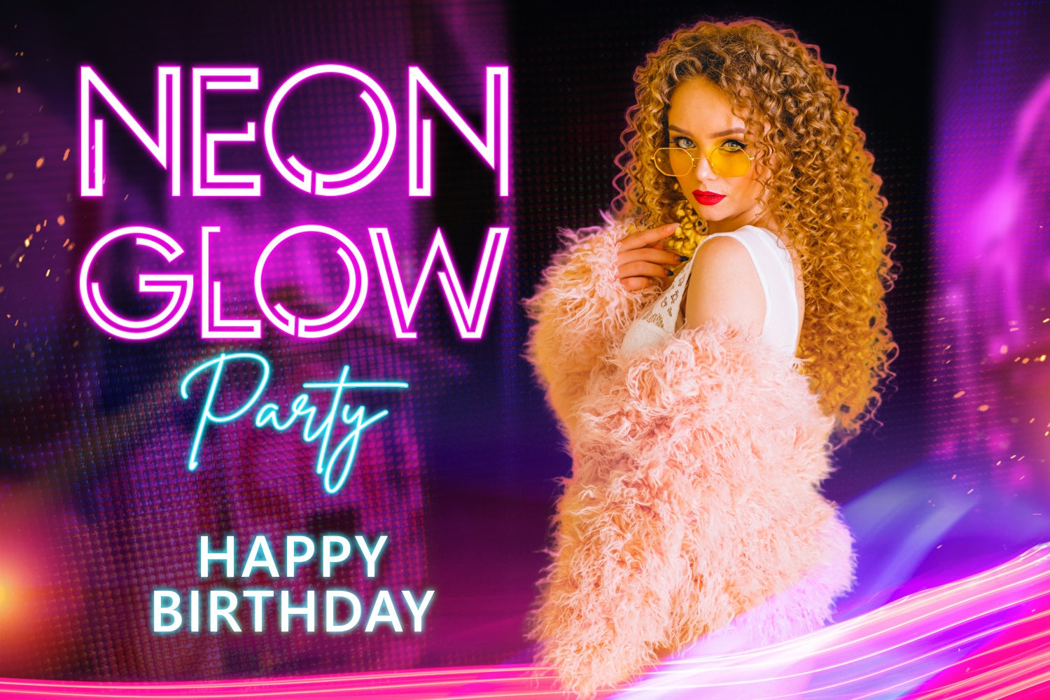 Dance Party Backdrops Pink Light Party Fashion Personalized Backdrop UK BRP4-204