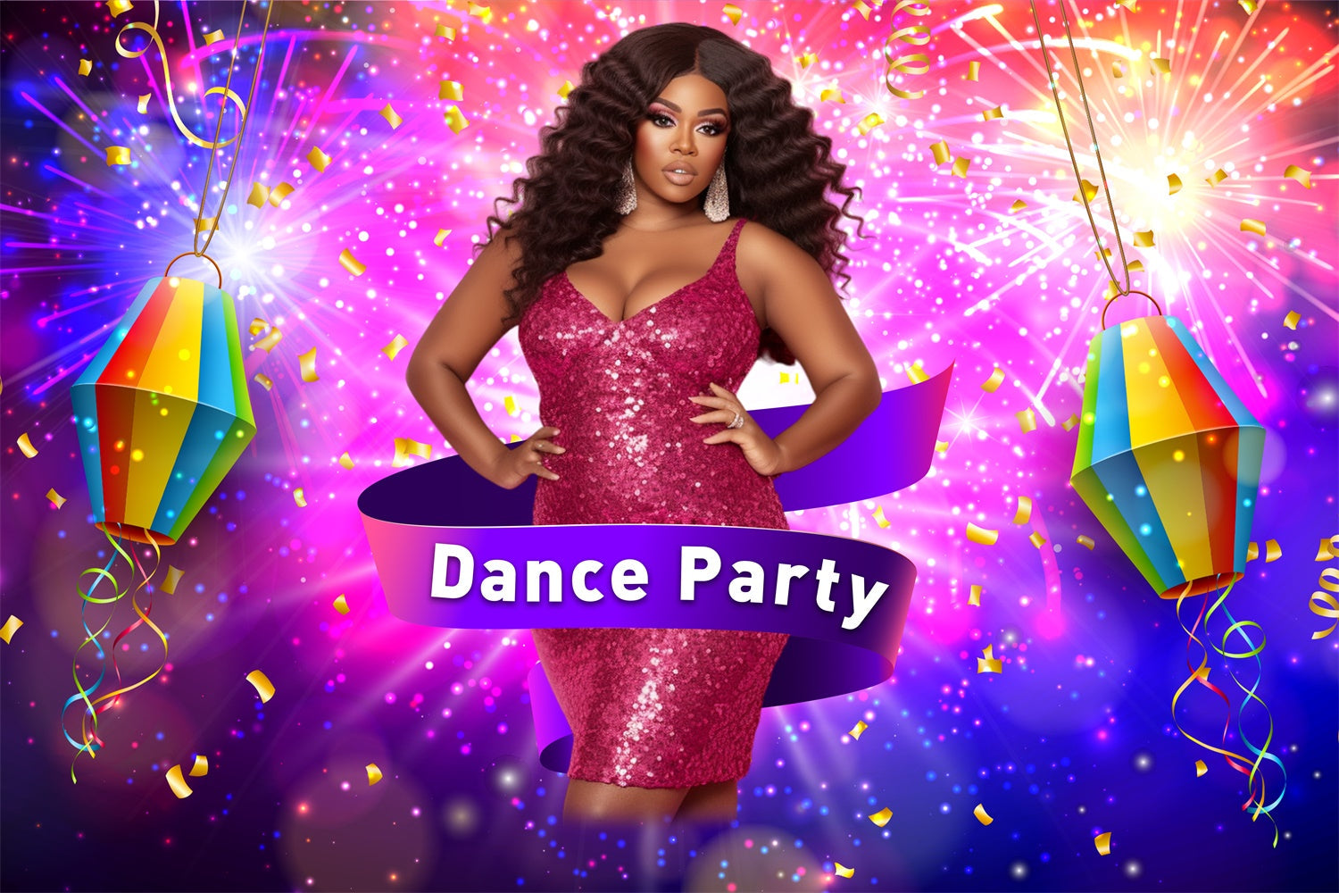 Backdrops For Dances Glamorous Confetti Sparkle Customized Backdrop UK BRP4-205