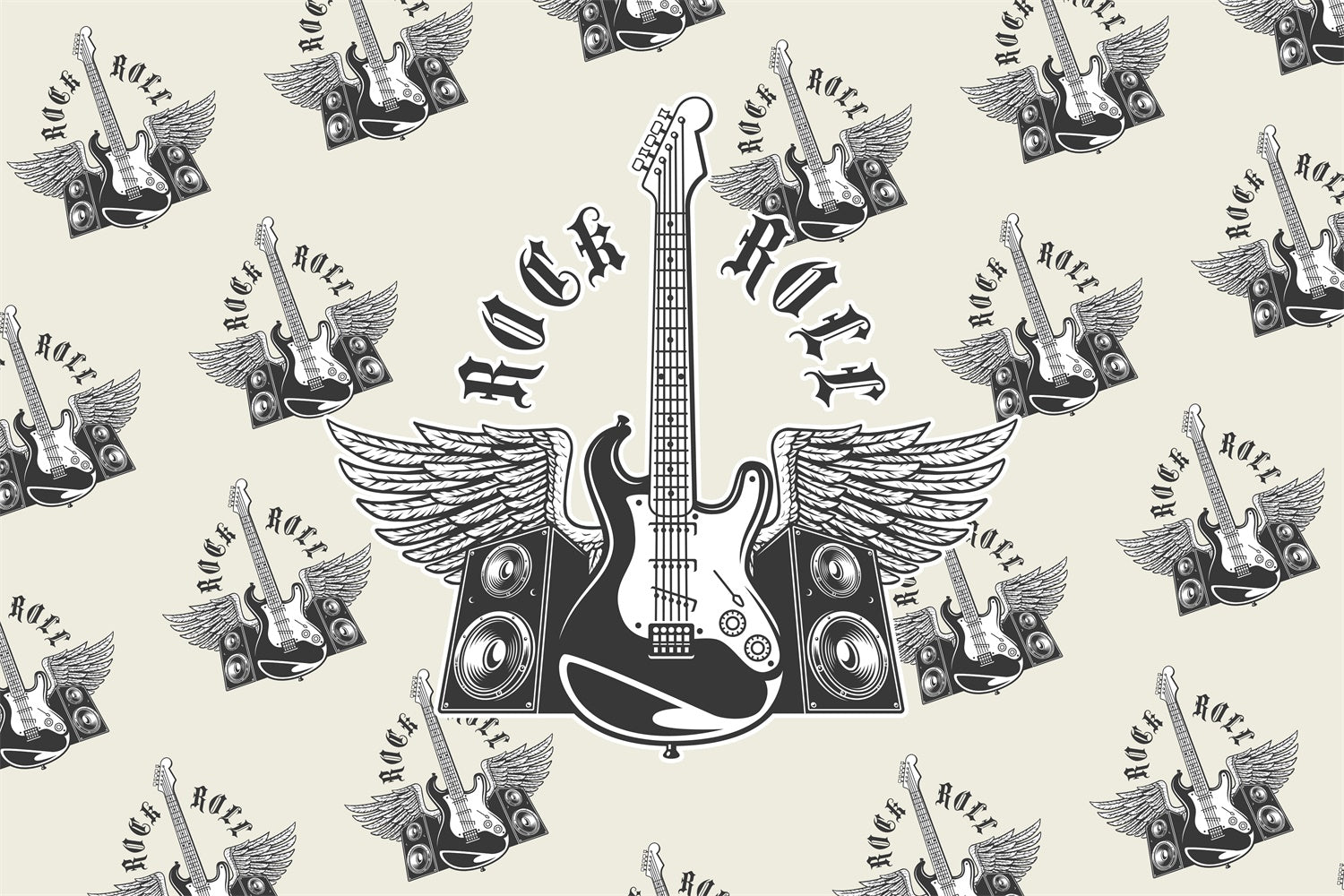 Photography Dance Backdrop Rock Roll Guitar Wings Backdrop UK BRP4-209