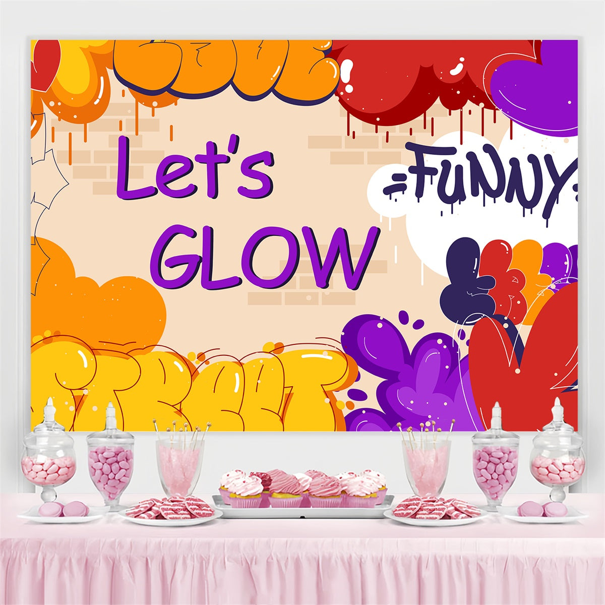 Backdrops For Dance Funky Graffiti Colorful Customized Backdrop UK BRP4-212