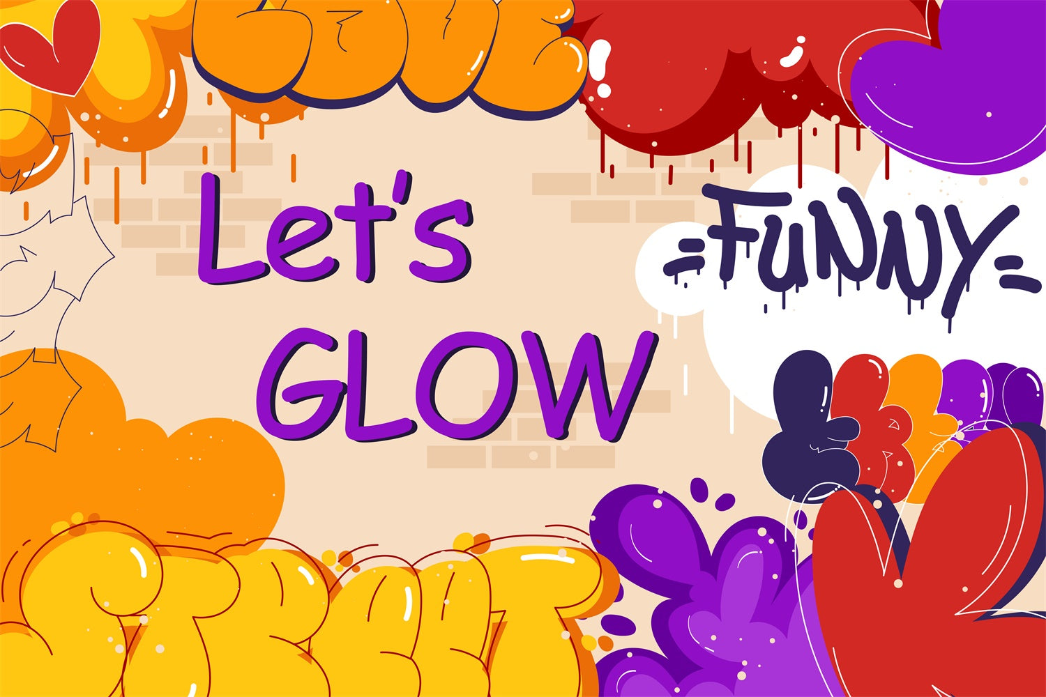 Backdrops For Dance Funky Graffiti Colorful Customized Backdrop UK BRP4-212