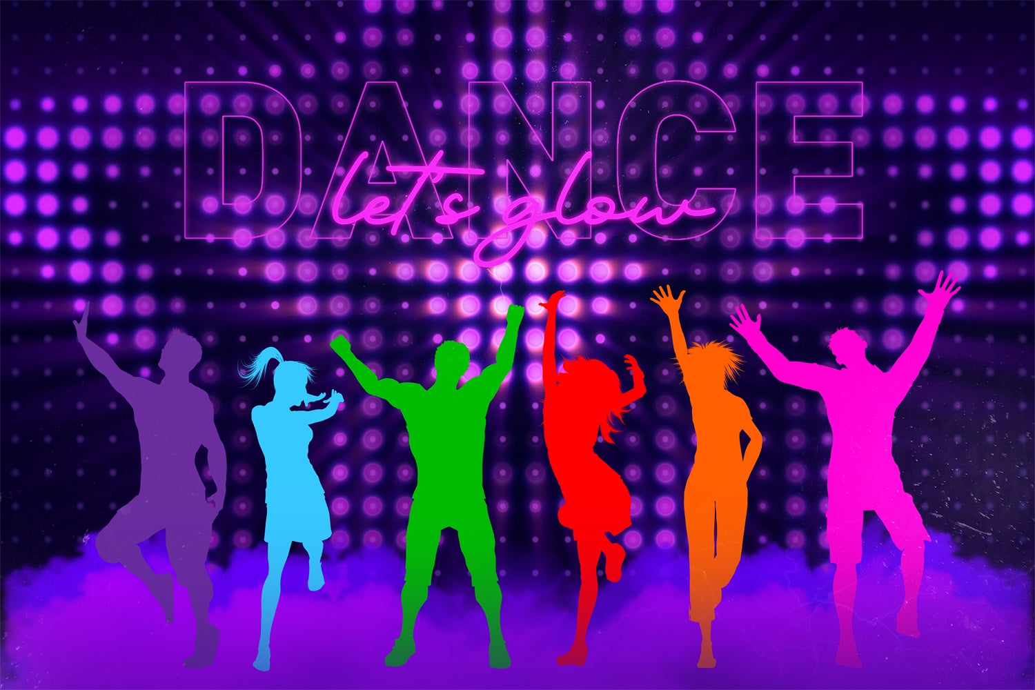 Dance Photo Backdrop Dance Floor Lights Motion Custom Backdrop UK BRP4-213