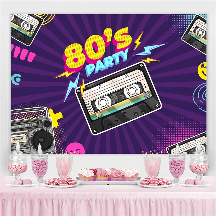 Backdrop For Dance Electric Boombox 80s Personalized Backdrop UK BRP4-216