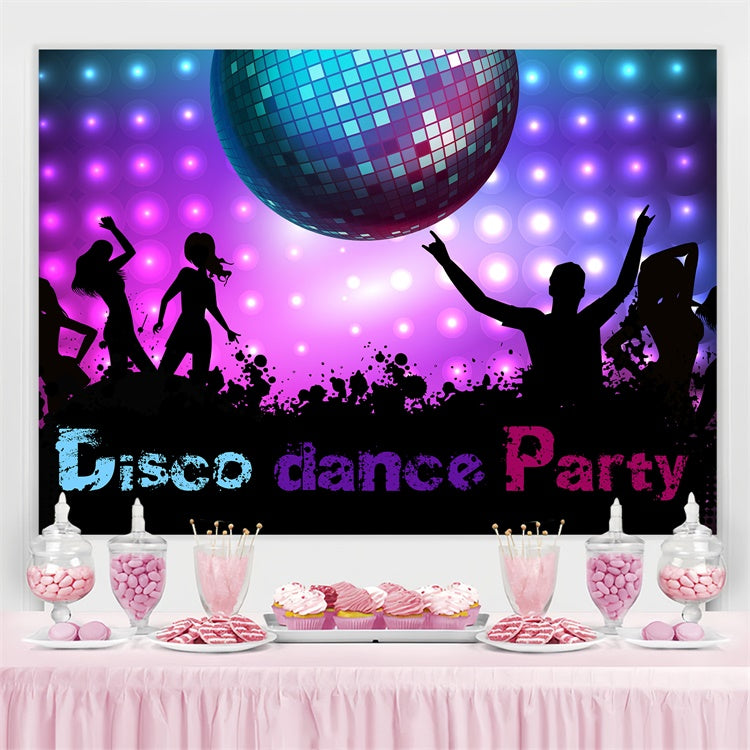Dance Party Backdrops Mirror Ball Neon Club Customized Backdrop UK BRP4-217