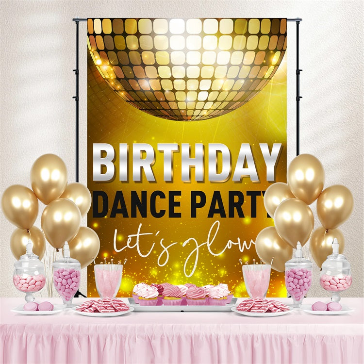 Backdrop Dance Golden Mirror Birthday Shiny Custom Backdrop UK BRP4-218