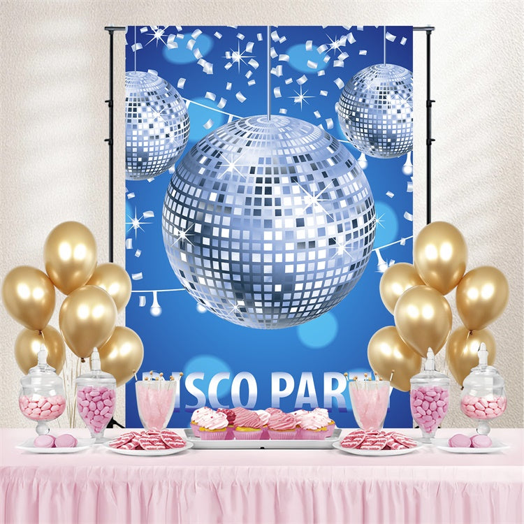 Dance Backdrop Ideas Silver Disco Confetti Blue Custom Backdrop UK BRP4-220