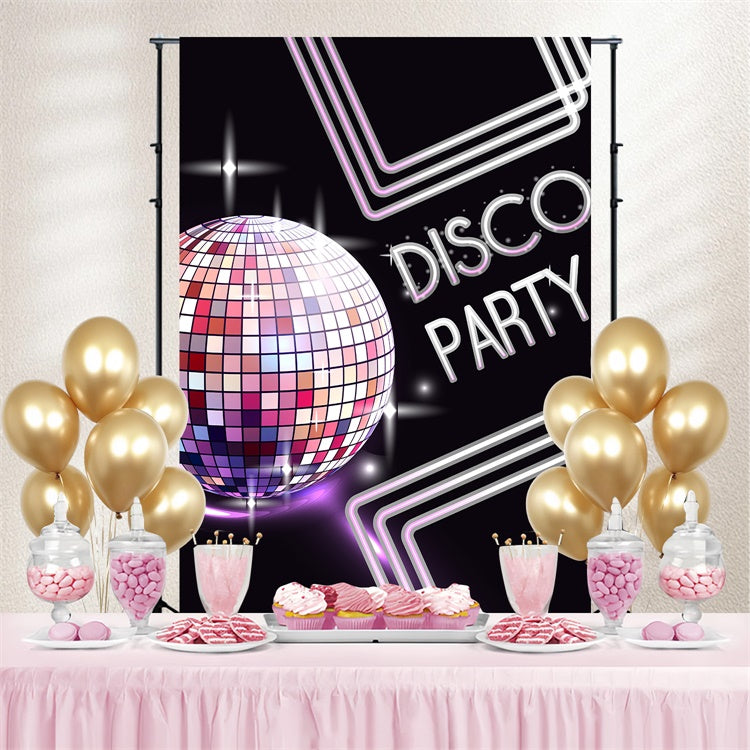 Dance Photo Backdrop Disco Ball Neon Lines Personalized Backdrop UK BRP4-222