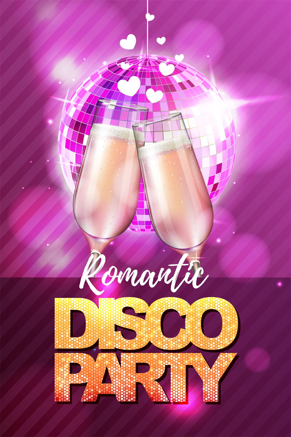 Dance Backdrop Romantic Pink Champagne Disco Custom Backdrop UK BRP4-230