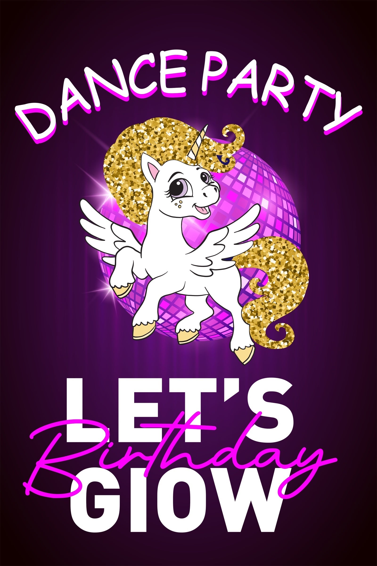 Backdrop Dance Glitter Unicorn Disco Party Customized Backdrop UK BRP4-231