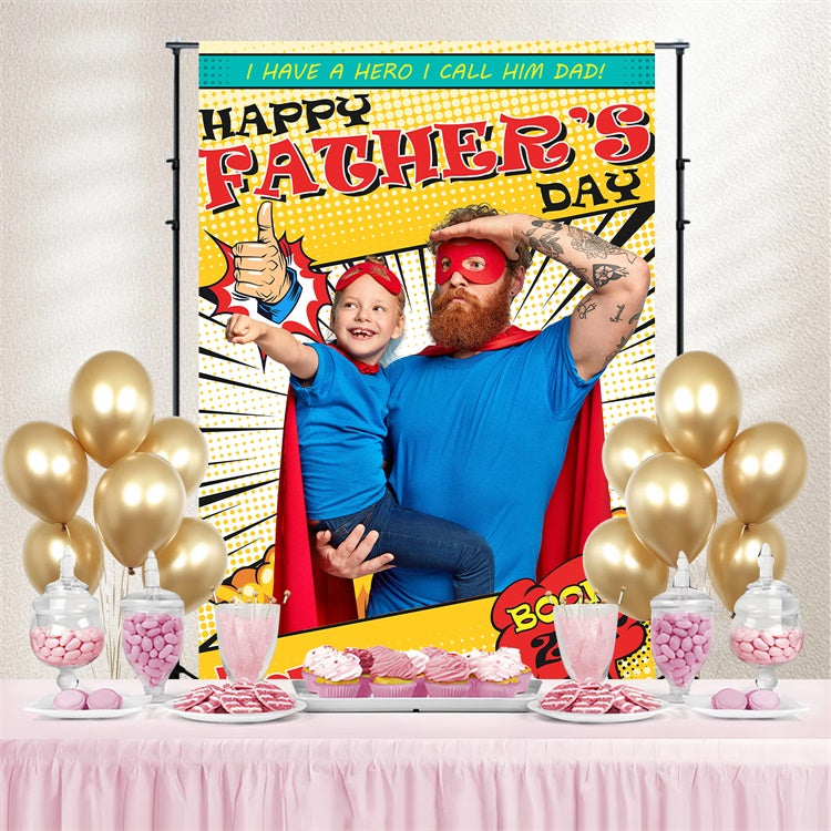 Fathers Day Backdrop Ideas Colorful Comic Style Custom Backdrop UK BRP4-65